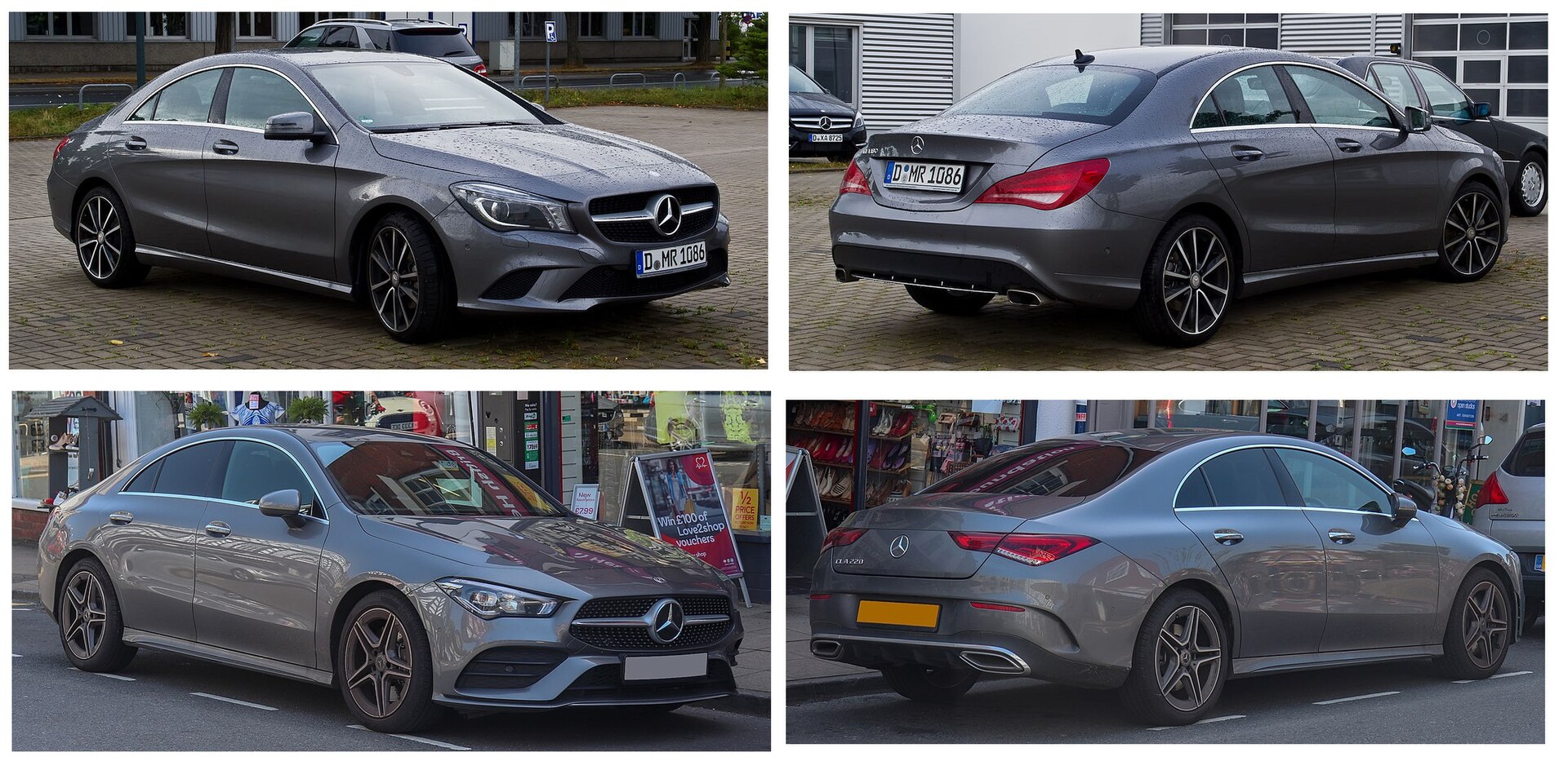 Les deux série (C117 et C118) de la Mercedes-Benz Classe CLA en comparaison. · Kev22 · CC BY-SA 4.0 Les deux série (C117 et C118) de la Mercedes-Benz Classe CLA en comparaison.